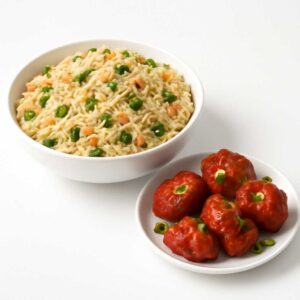 VEG RICE/CHILLY CHICKEN (4Pcs)