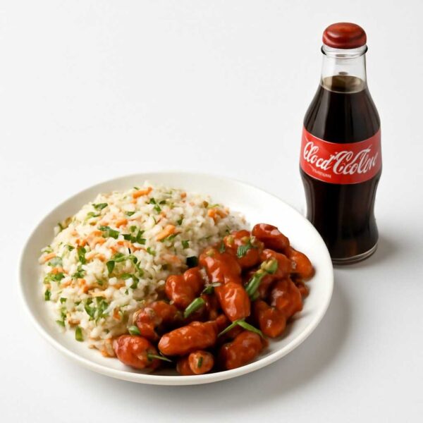 VEG RICE / CHILLY CHILLY BABY CORN + COKE 300ML