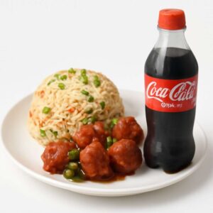 VEG RICE/CHILLY CHICKEN (4Pcs) + COKE 300ML