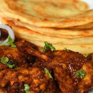 LACCHA PARATHA (2Pcs)/CHECKEN KADAI (2Pcs)