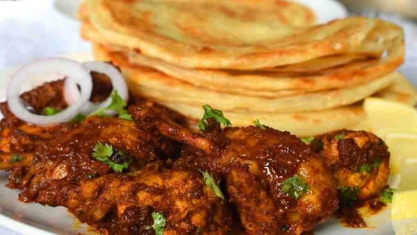 LACCHA PARATHA (2Pcs)/CHECKEN KADAI (2Pcs)